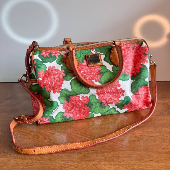 Dooney & Bourke Pink Hydrangea Medium Satchel Purse - Picture 1 of 14